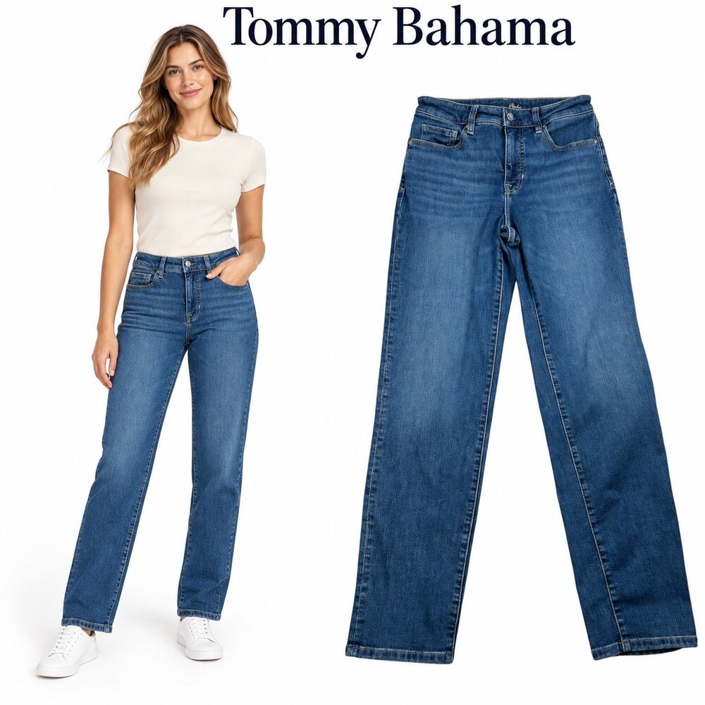 Tommy Bahama Women’s Blue Straight-Leg Stretch Jeans Approx. 28” Waist